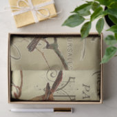 Vogels op de gouden  Franse decoupage Namen Tissuepapier (Geschenk)