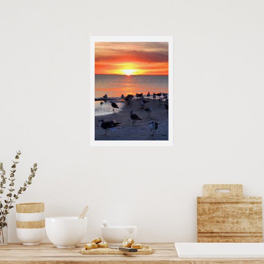 Vogels op de kust poster (Keuken)
