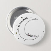 Vogels op de maan ronde button 7,6 cm (Voorkant /achterkant)