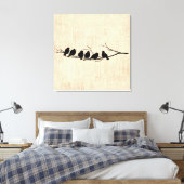 Vogels op de vogelkunst van de boomtak canvas afdruk (Insitu (Slaapkamer))