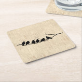 Vogels op de  vogelkunst van de boomtak kartonnen onderzetters (Schuin)