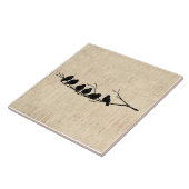 Vogels op de  vogelkunst van de boomtak tegeltje (Zijkant)