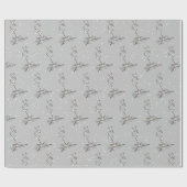 Vogels op de wintertak met sneeuwvlokken cadeaupapier (Vlak)