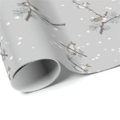 Vogels op de wintertak met sneeuwvlokken cadeaupapier (Rol Hoek)