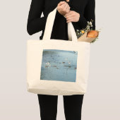 Vogels op de zomerrivier grote tote bag (Voorkant (product))