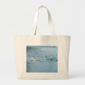Vogels op de zomerrivier grote tote bag (Voorkant)
