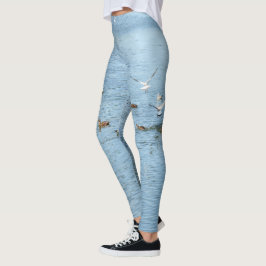 Vogels op de zomerrivier leggings