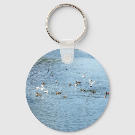 Vogels op de zomerrivier sleutelhanger (Voorkant)