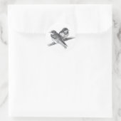 VOGELS OP DRAAD: BABY'S: POTLOOD KUNSTWERK RONDE STICKER (Tas)