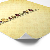 Vogels op draad geel achtergrondcitaat poster (Hoek)