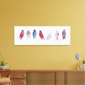 Vogels op draad Panoramisch canvas print 36x12 inc (Insitu (Woonkamer))