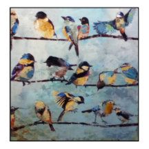 Vogels op draadschilderafdrukken