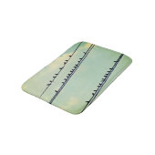 Vogels op draden,  blauwe lucht. badmat (Gekanteld)