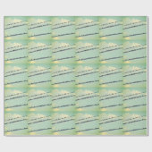 Vogels op draden,  blauwe lucht. cadeaupapier (Vlak)