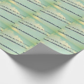 Vogels op draden,  blauwe lucht. cadeaupapier (Hoek)