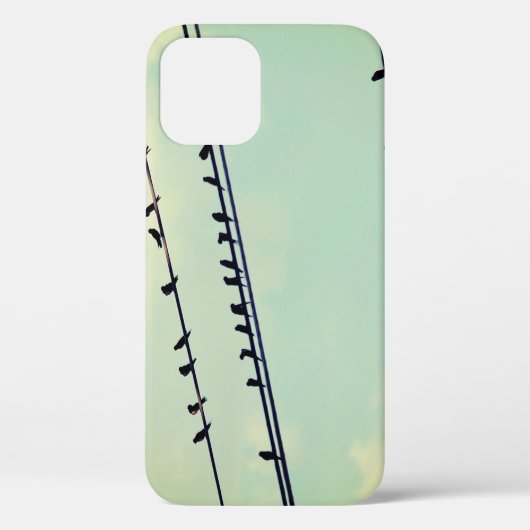 Vogels op draden,  blauwe lucht. Case-Mate iPhone case (Achterkant)