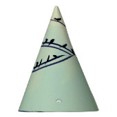 Vogels op draden,  blauwe lucht. feesthoedjes (Rechts)