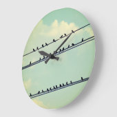 Vogels op draden,  blauwe lucht. grote klok (Hoek)