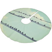 Vogels op draden, blauwe lucht. kerstboom rok (Gekanteld)