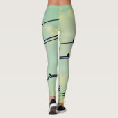 Vogels op draden,  blauwe lucht. leggings (Achterkant)