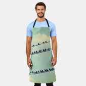 Vogels op draden, blauwe lucht. schort (Gedragen)