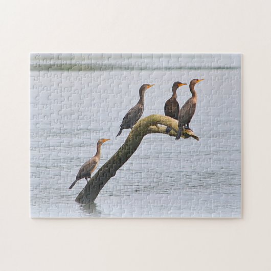 Vogels op driftwood Puzzle Legpuzzel (Horizontaal)