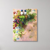 Vogels op een Berry Vine Canvas Afdruk (Voorkant)