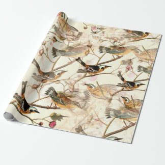 Vogels op een bijkantoor cadeaupapier