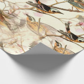 Vogels op een bijkantoor cadeaupapier (Hoek)