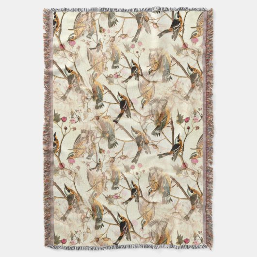 Vogels op een bijkantoor deken (Voorkant Verticaal)