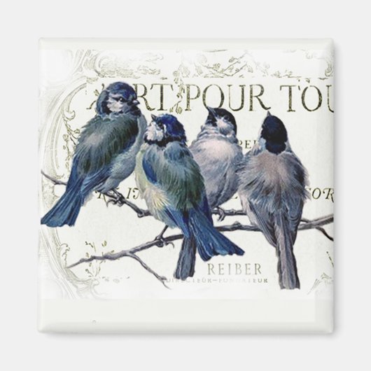 Vogels op een bijkantoor magneet (Voorkant)