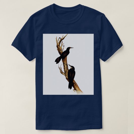 Vogels op een bijkantoor t-shirt (Design voorkant)