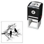 Vogels op een bijkantoor  zelfinktende stempel (In situ)