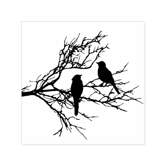 Vogels op een bijkantoor  zelfinktende stempel (Design)