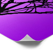 Vogels op een bijkantoor, zwart tegen Paars met sc Poster (Hoek)