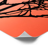 Vogels op een bijkantoor, zwart tegen zonneschijn  poster (Hoek)