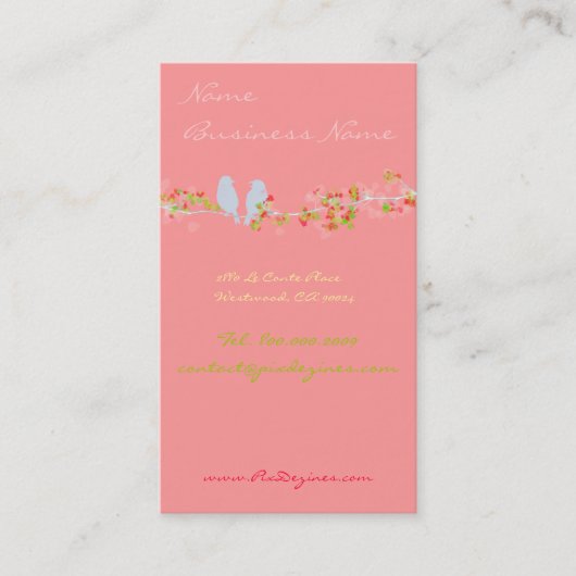 Vogels op een bijprofielkaart visitekaartje (Voorkant)