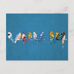 Vogels op een Bord met een wirespoortlicentie Art  Briefkaart