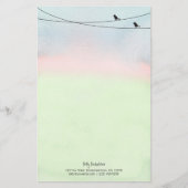 Vogels op een Briefpapier van een draad (Voorkant)