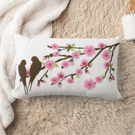 Vogels op een Cherry Blossom Branch Lumbar Pillow Kussen
