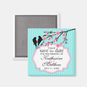 Vogels op een Cherry Blossom Branch Save the Date Magneet (Voorkant / Achterkant)