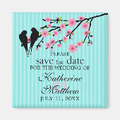 Vogels op een Cherry Blossom Branch Save the Date Magneet (Voorkant)