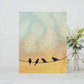 Vogels op een draad (Staand voorkant)