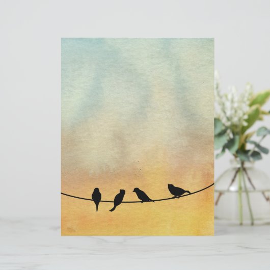 Vogels op een draad (Staand voorkant)