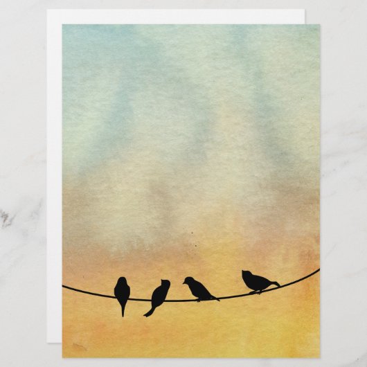 Vogels op een draad (Voorkant / Achterkant)