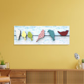 Vogels op een draad 36 "x 12", 1.5" canvas afdruk (Insitu (Woonkamer))