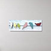 Vogels op een draad 36 "x 12", 1.5" canvas afdruk (Voorkant)