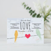 Vogels op een draad - 3x5 sparen de Kaart van de D (Staand voorkant)