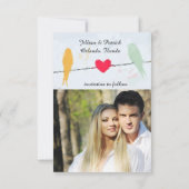 Vogels op een draad - 3x5 sparen de Kaart van de D (Achterkant)