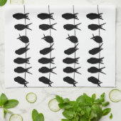 Vogels op een draad ~ bewerkbare achtergrondkleur theedoek (Gevouwen)